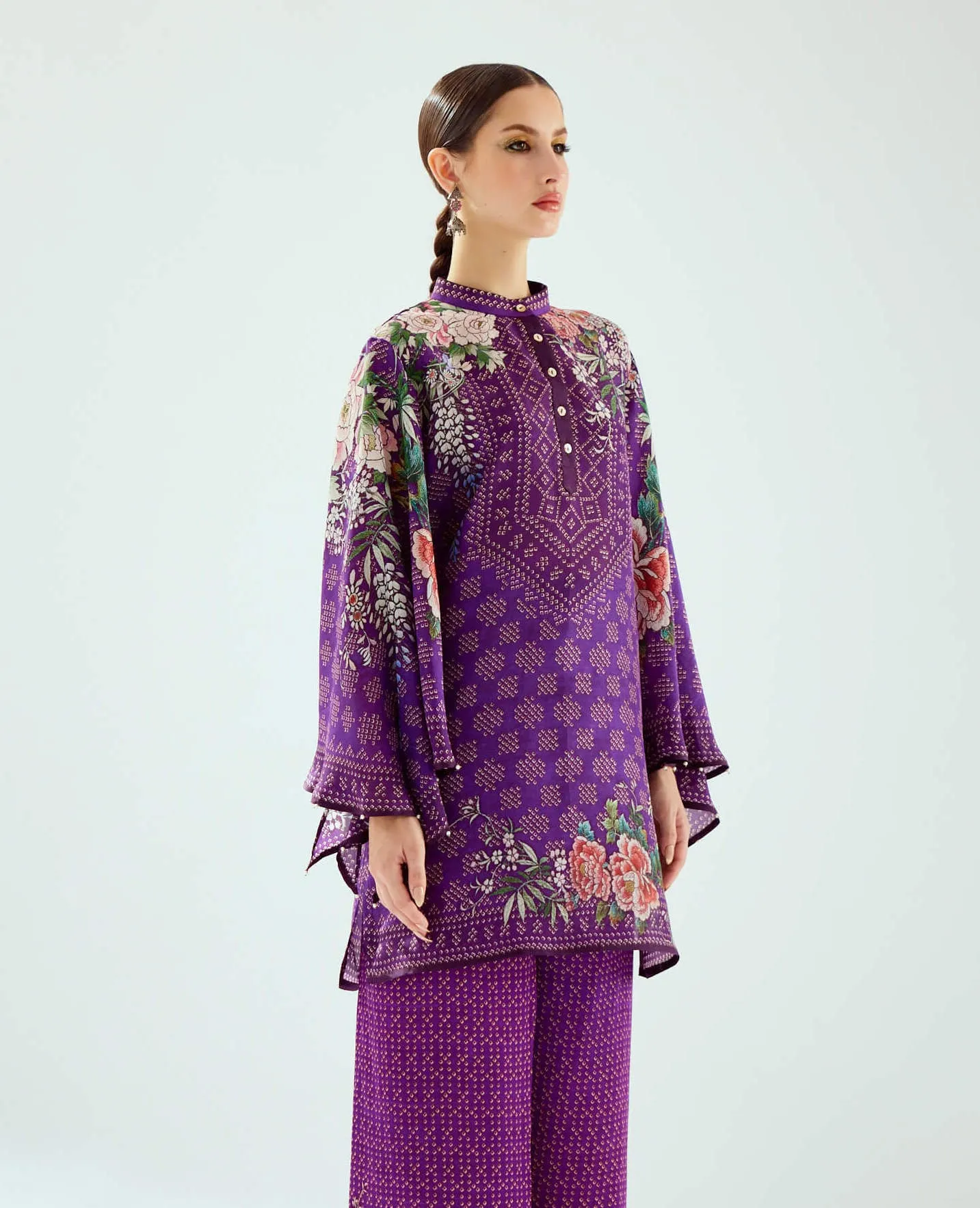Nylla purple printed tunic