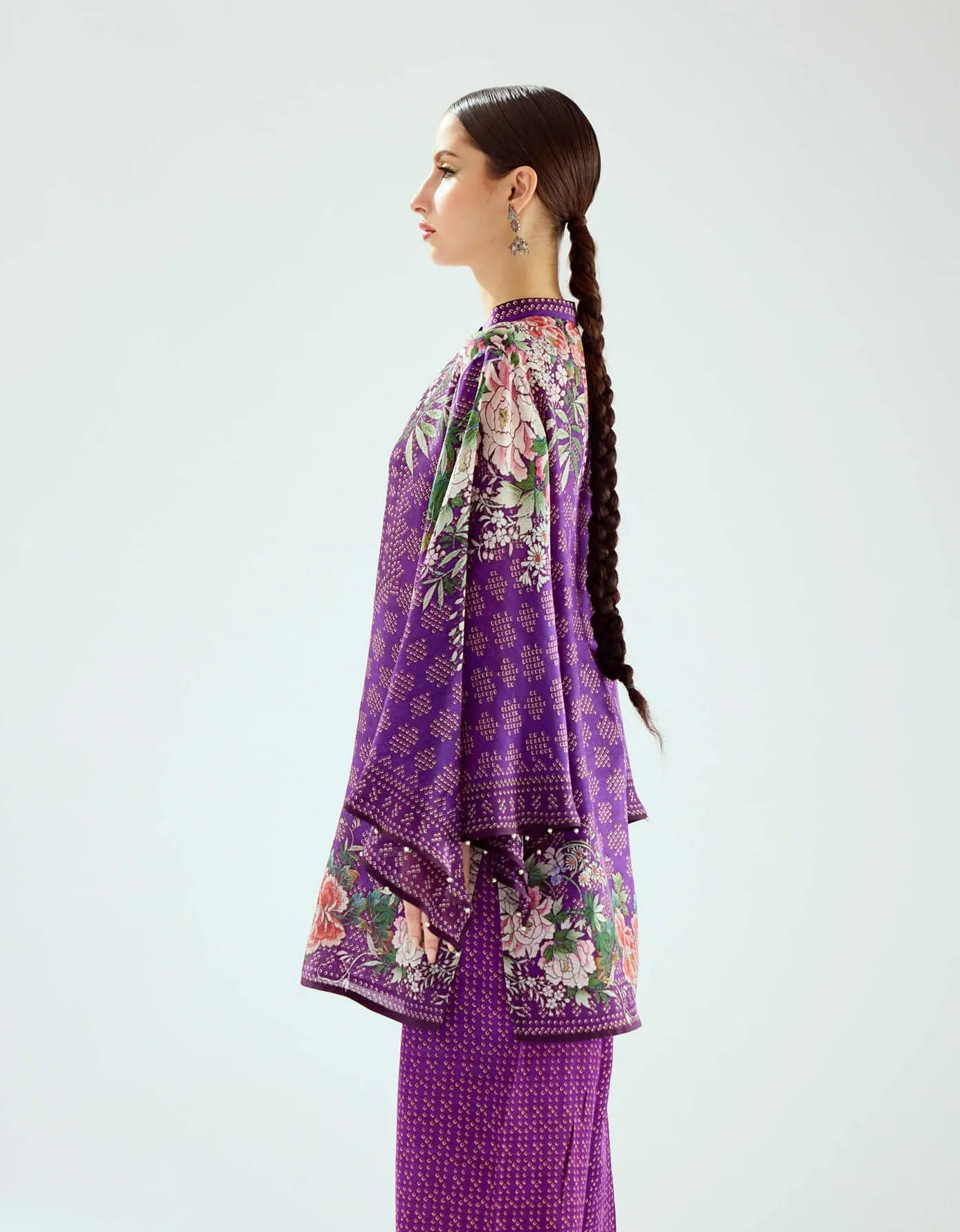 Nylla purple printed tunic