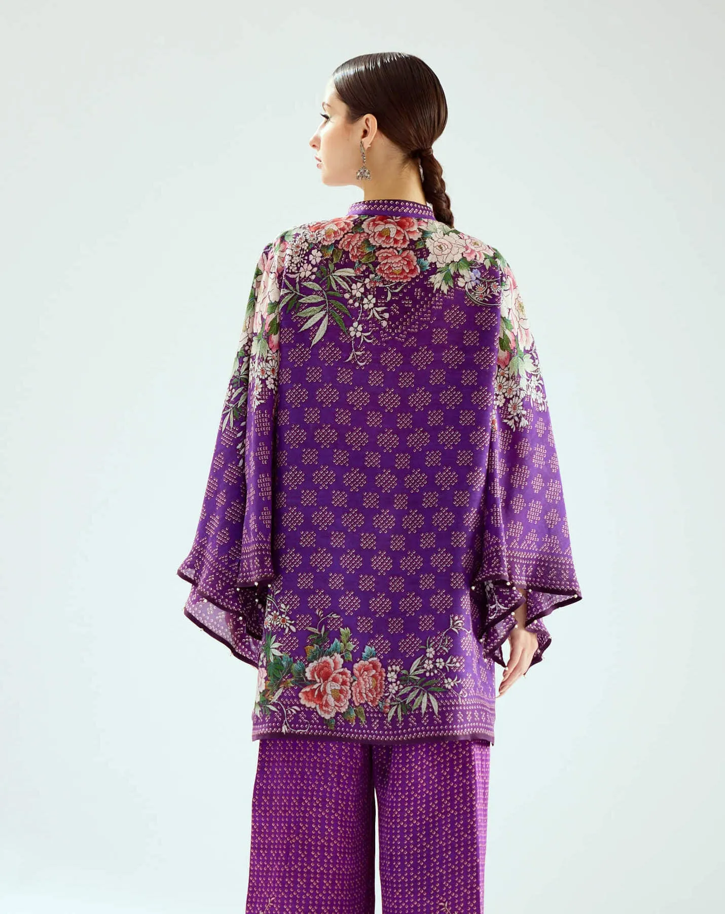 Nylla purple printed tunic