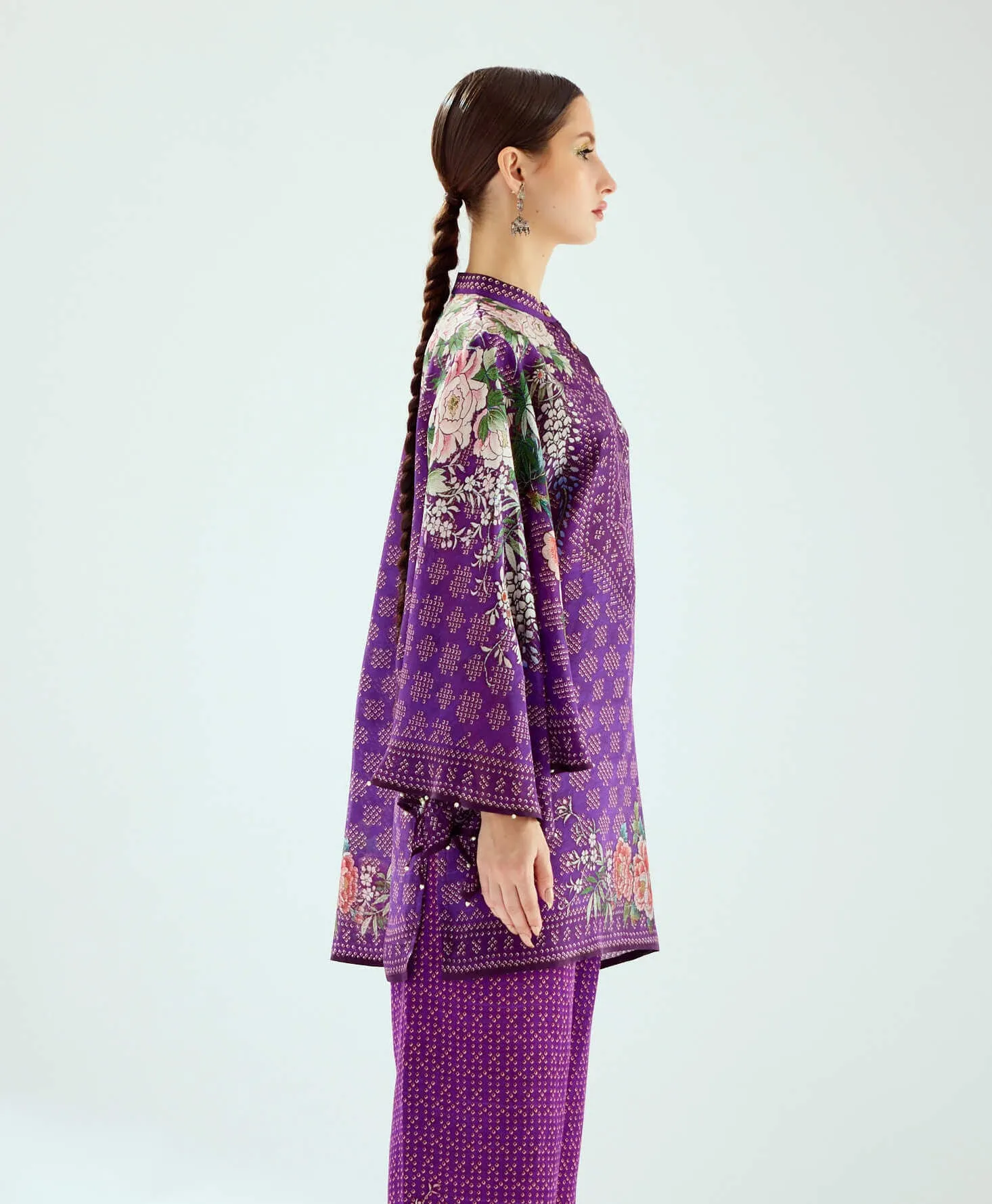 Nylla purple printed tunic
