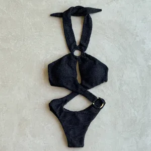 Onyx Textured Julia One Piece Swimwear