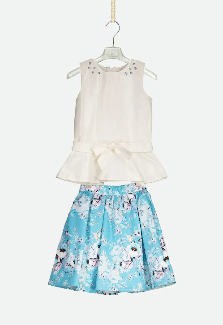 Peplum Blouse And Floral Skirt Set