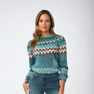 Peyton™ | Retro Wave Pattern Sweater