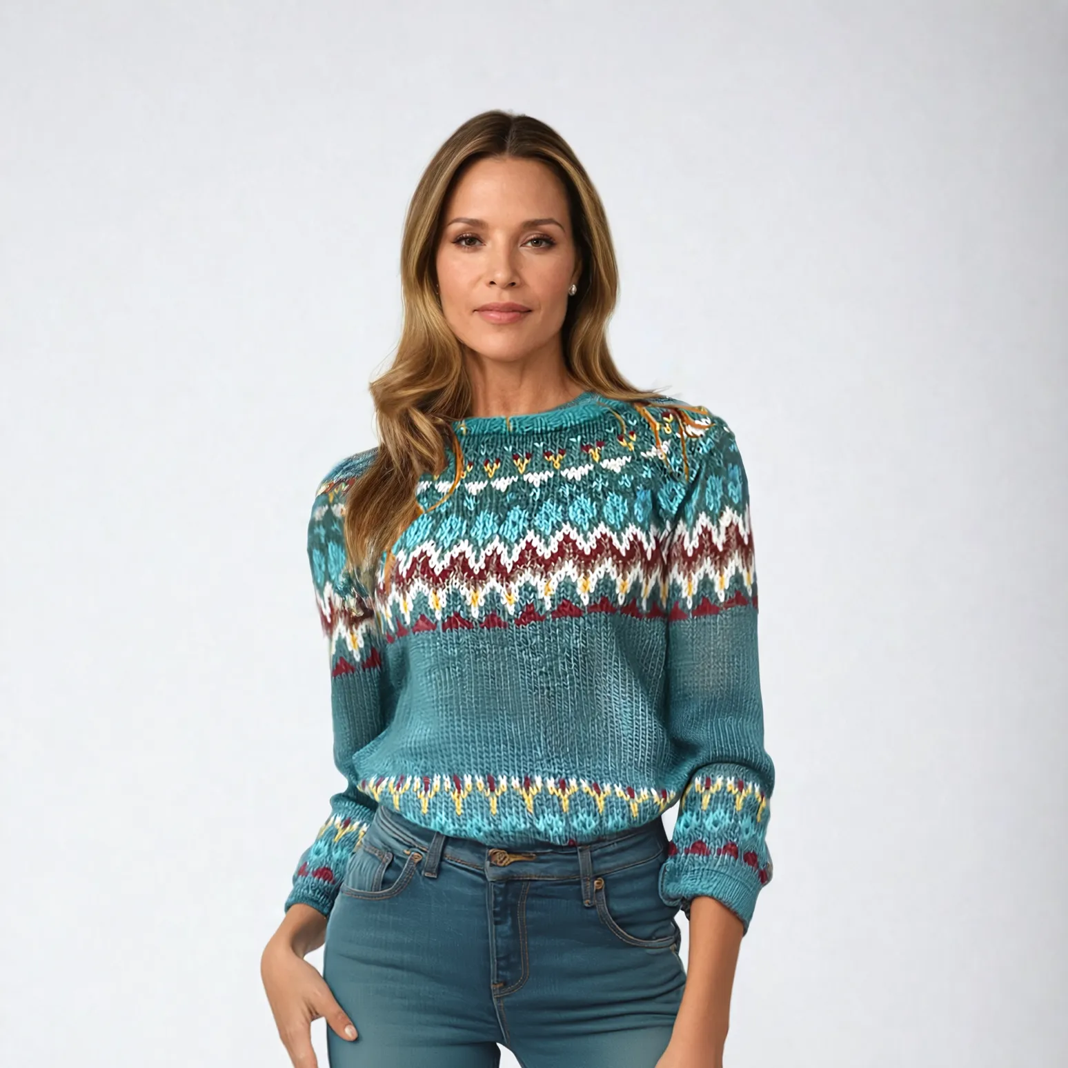 Peyton™ | Retro Wave Pattern Sweater