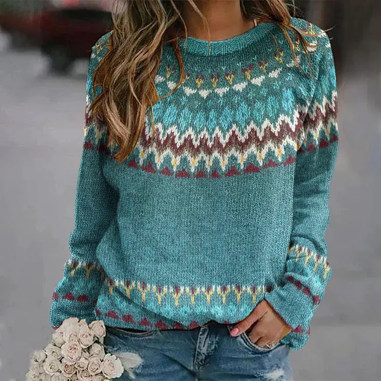 Peyton™ | Retro Wave Pattern Sweater