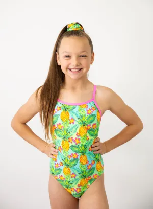 Pineapple Strappy Leotard Swimwear