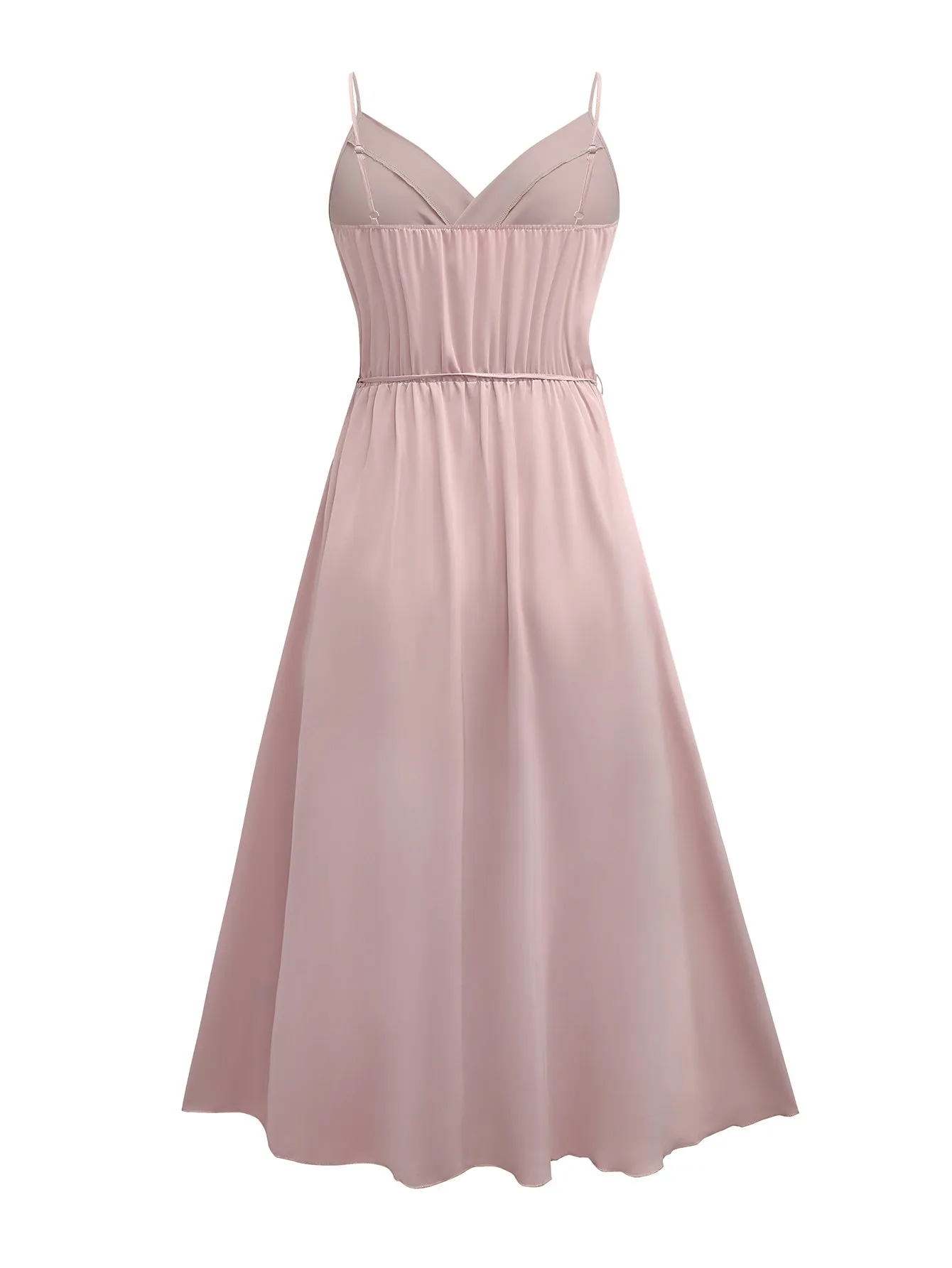 Pink High Slit Wrap Maxi Dress