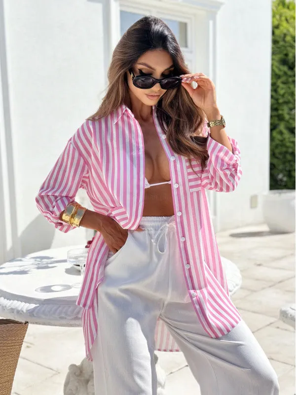Pink Pocket Shirt Dress