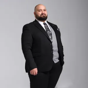 Plus Size Black Smart Suit-Turkish Made
