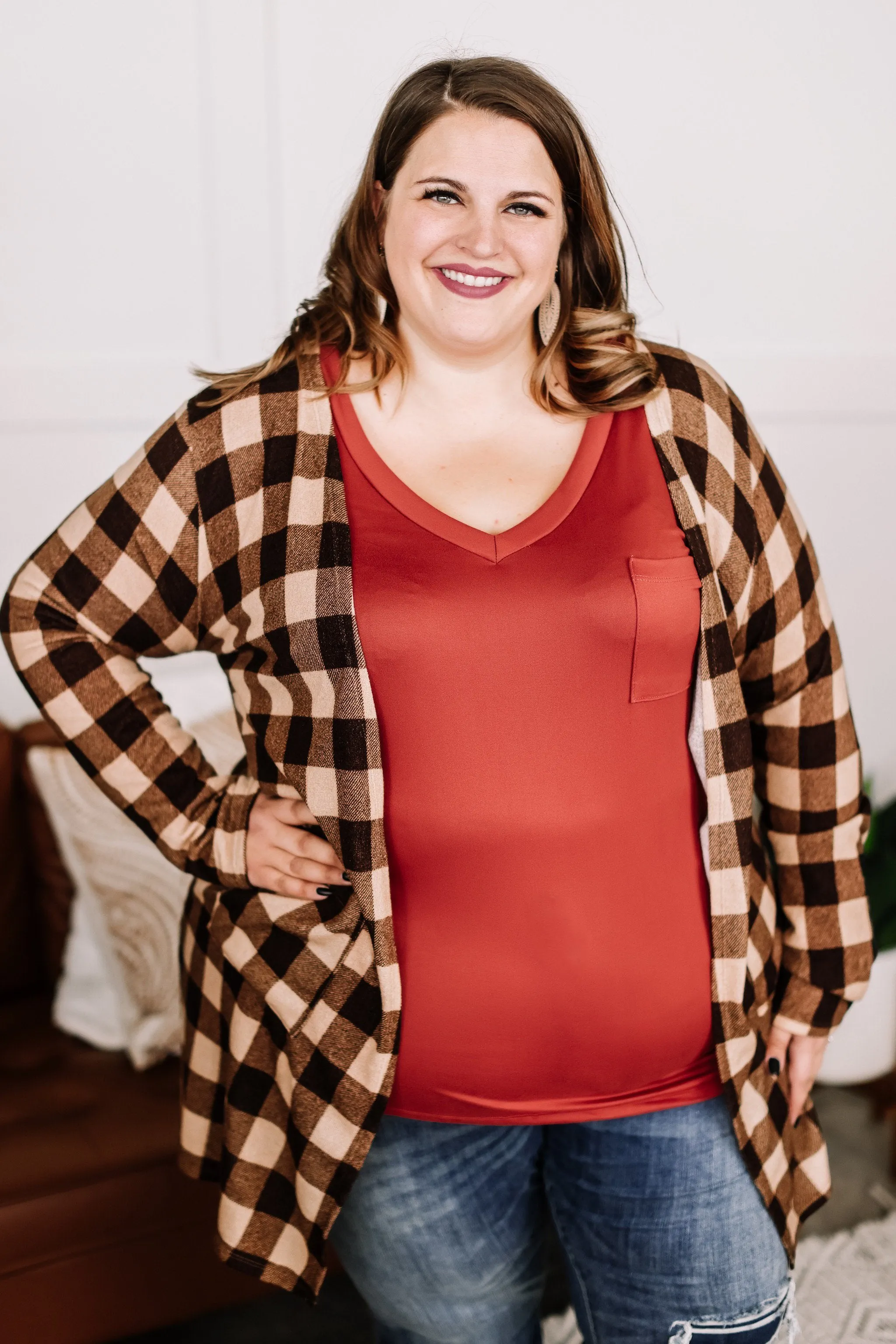 Pocketful Of Basics Long Sleeve Top In Ginger