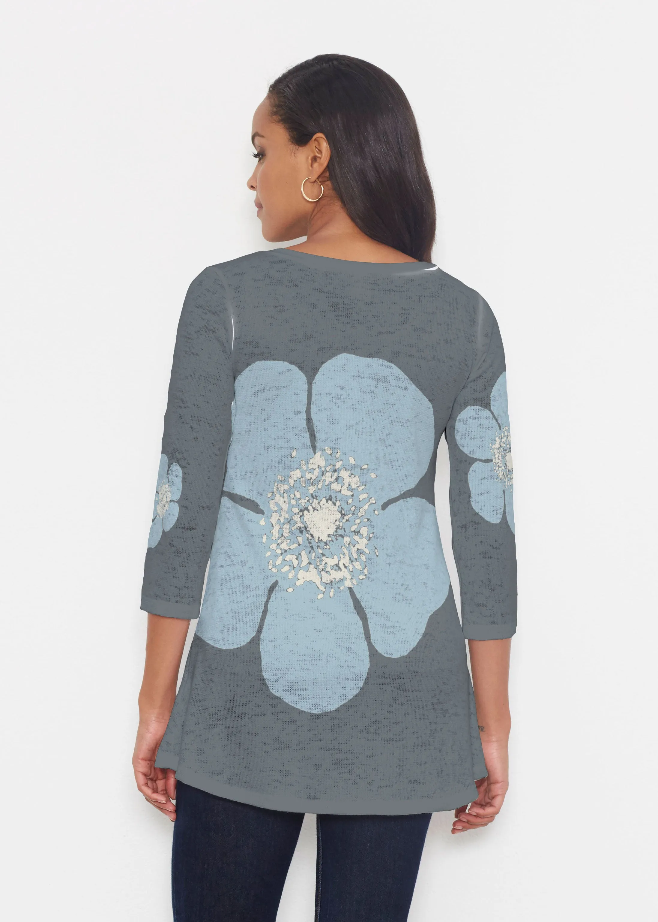 Poppy SteelBlue-Grey (7066) ~ Katherine Hi-Lo Thermal Tunic