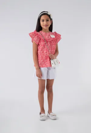 Printed Blouse And Short Set