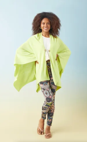 Printed Jasmine Zip Pocket Leggings - Cyber Lime Spiral Print