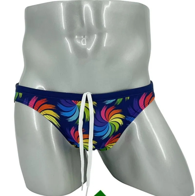 Rainbow Peacock Skinny Swim Briefs