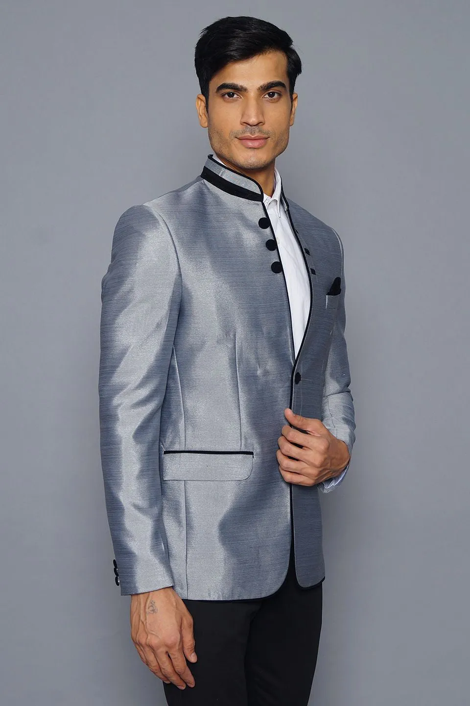 Rayon Silver Bandhgala