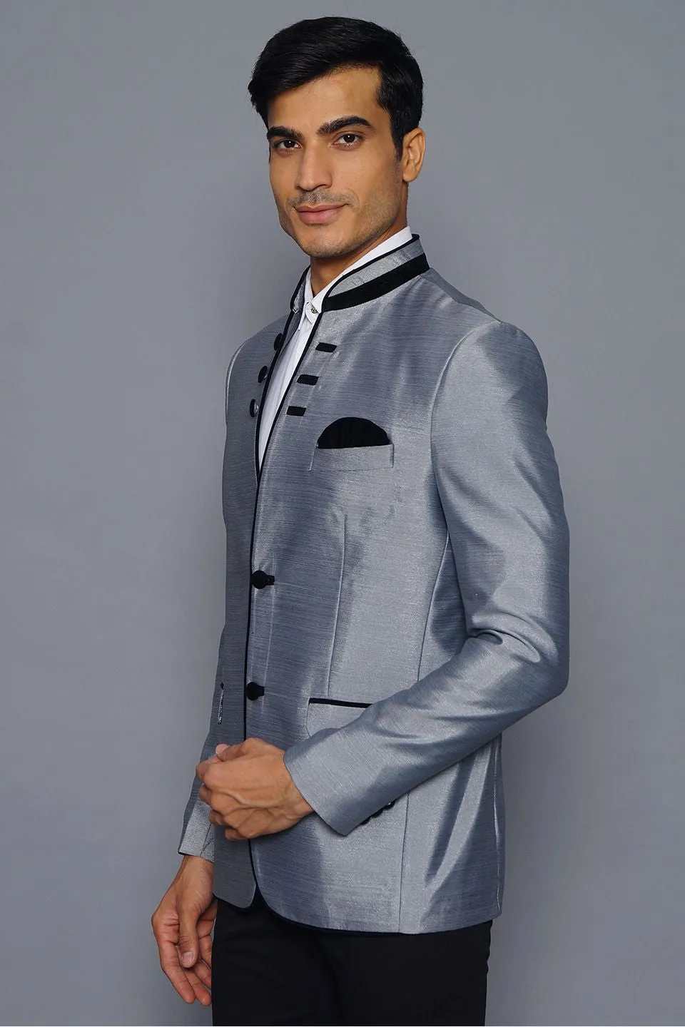 Rayon Silver Bandhgala