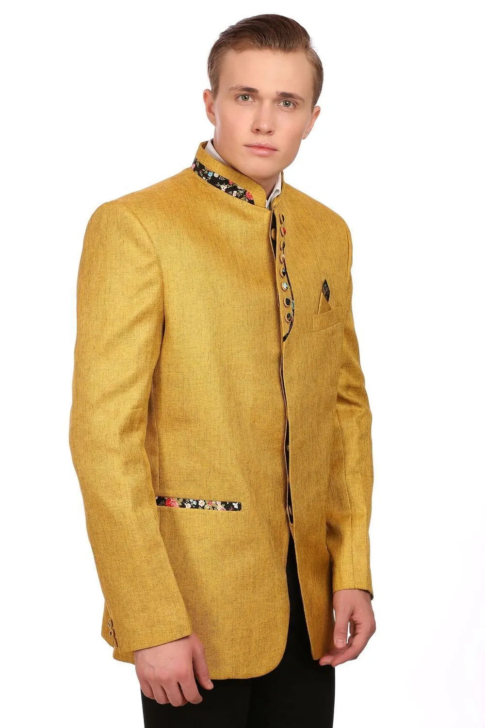 Rayon Yellow Bandhgala