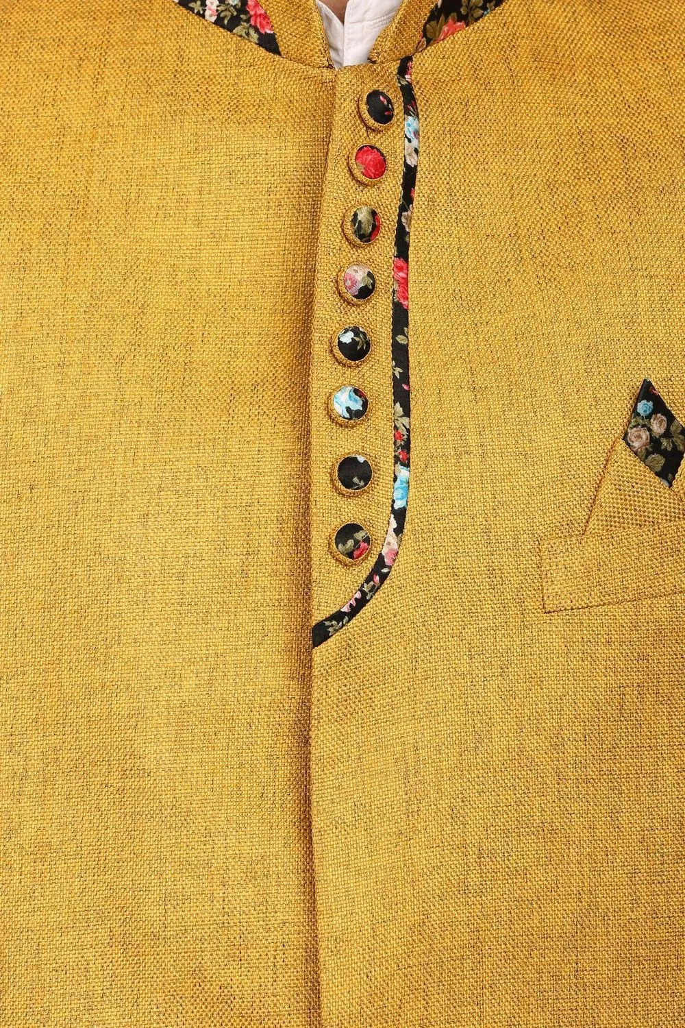 Rayon Yellow Bandhgala