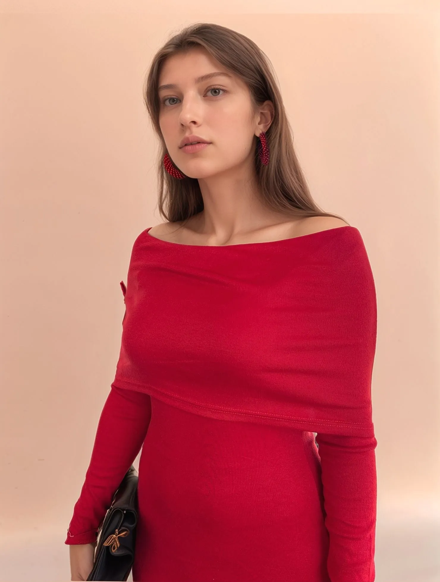 Red Off Shoulder Maxi Dress