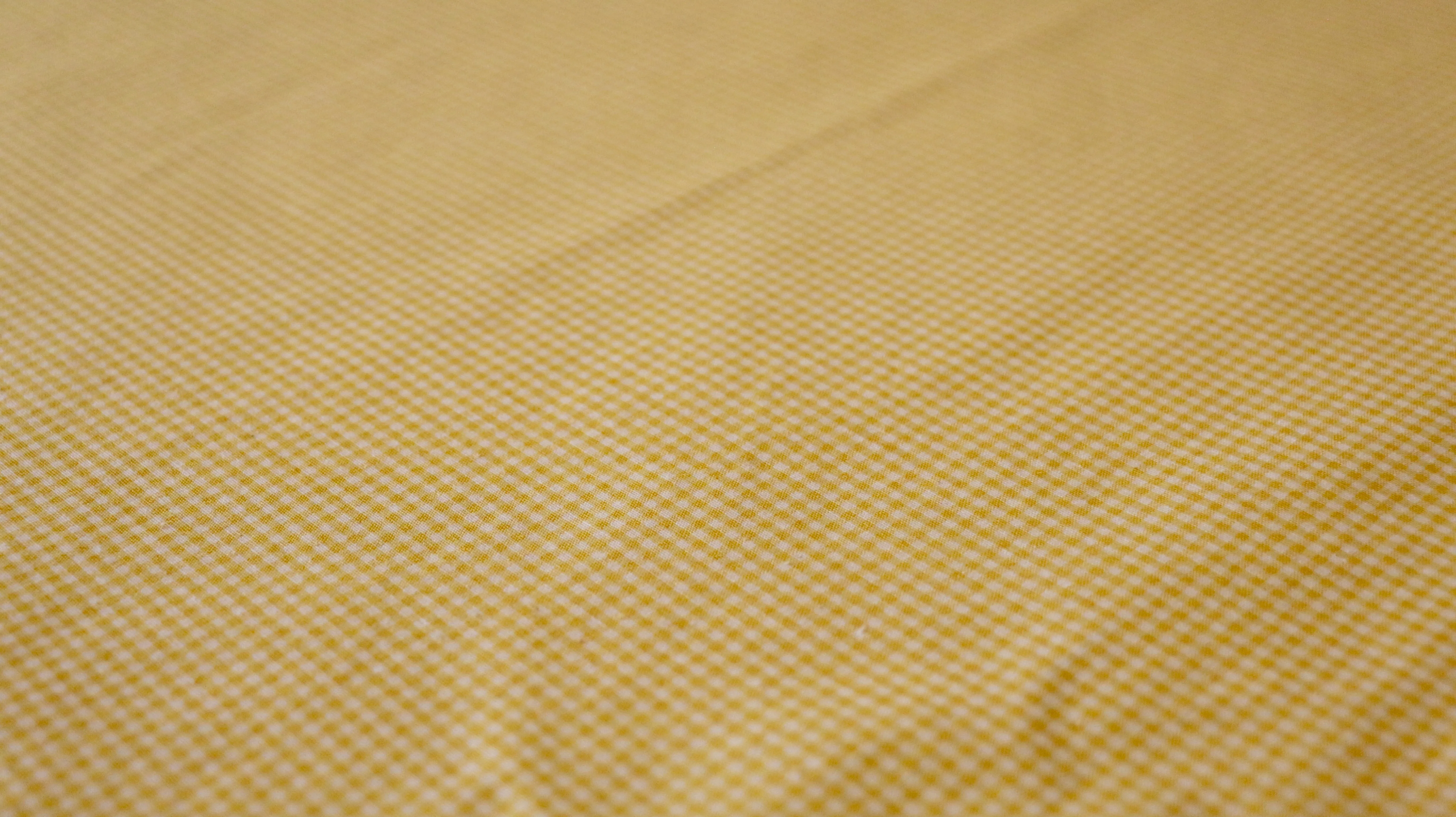 REMNANT 0.50m x 1.45m -POLYCOTTON POPLIN - Yellow and off-white 2mm gingham design