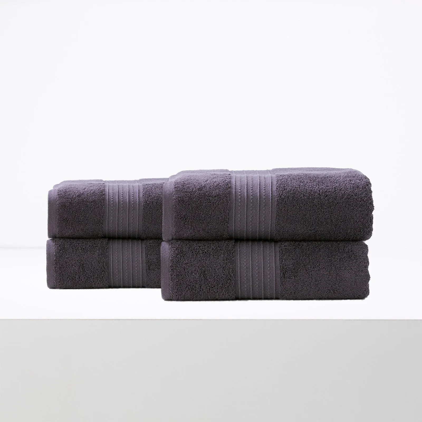 Renee Taylor Brentwood 650 GSM Low Twist 4 Pack Bath Sheet Carbon