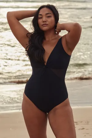 Reset Mesh Twist One Piece - Black
