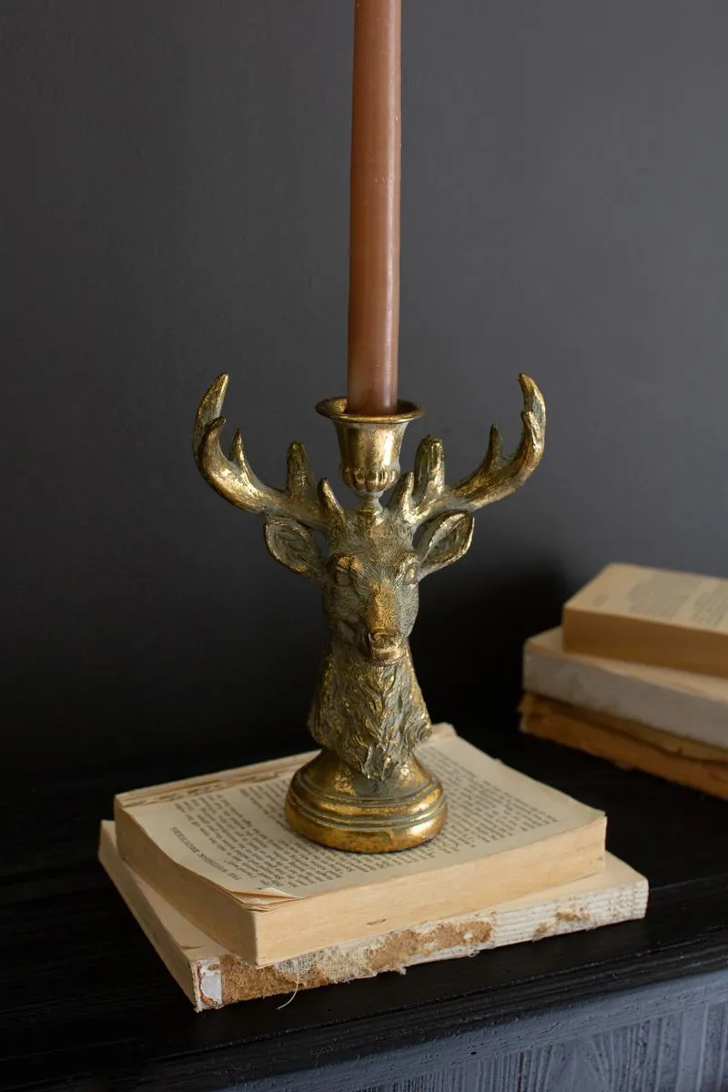 Resin Taper Candle Holders / Deer (Pack of 2)