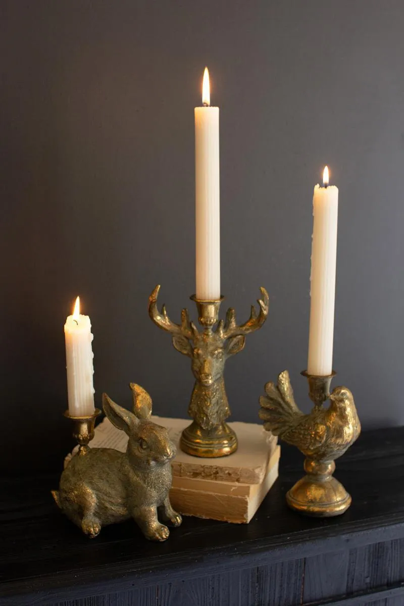 Resin Taper Candle Holders / Deer (Pack of 2)