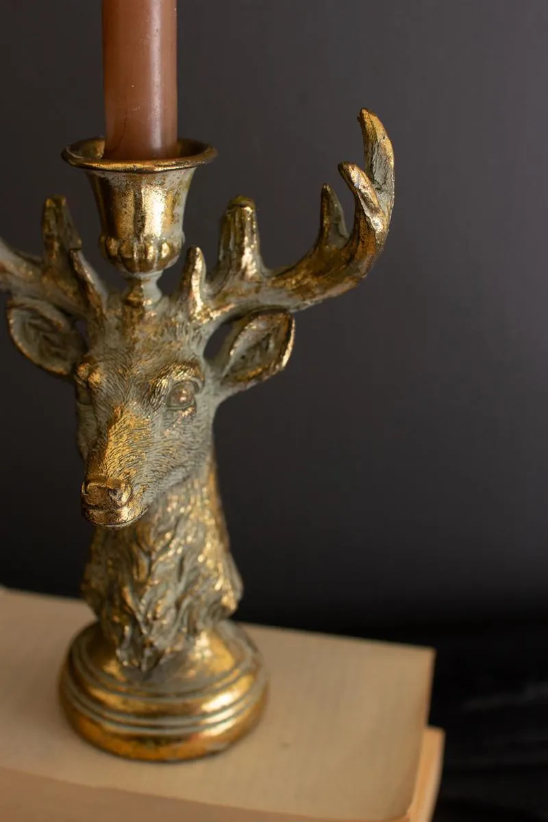 Resin Taper Candle Holders / Deer (Pack of 2)