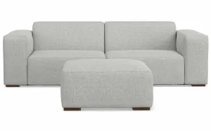 Rex 2 Seater Sofa and Ottoman in Performance Fabric