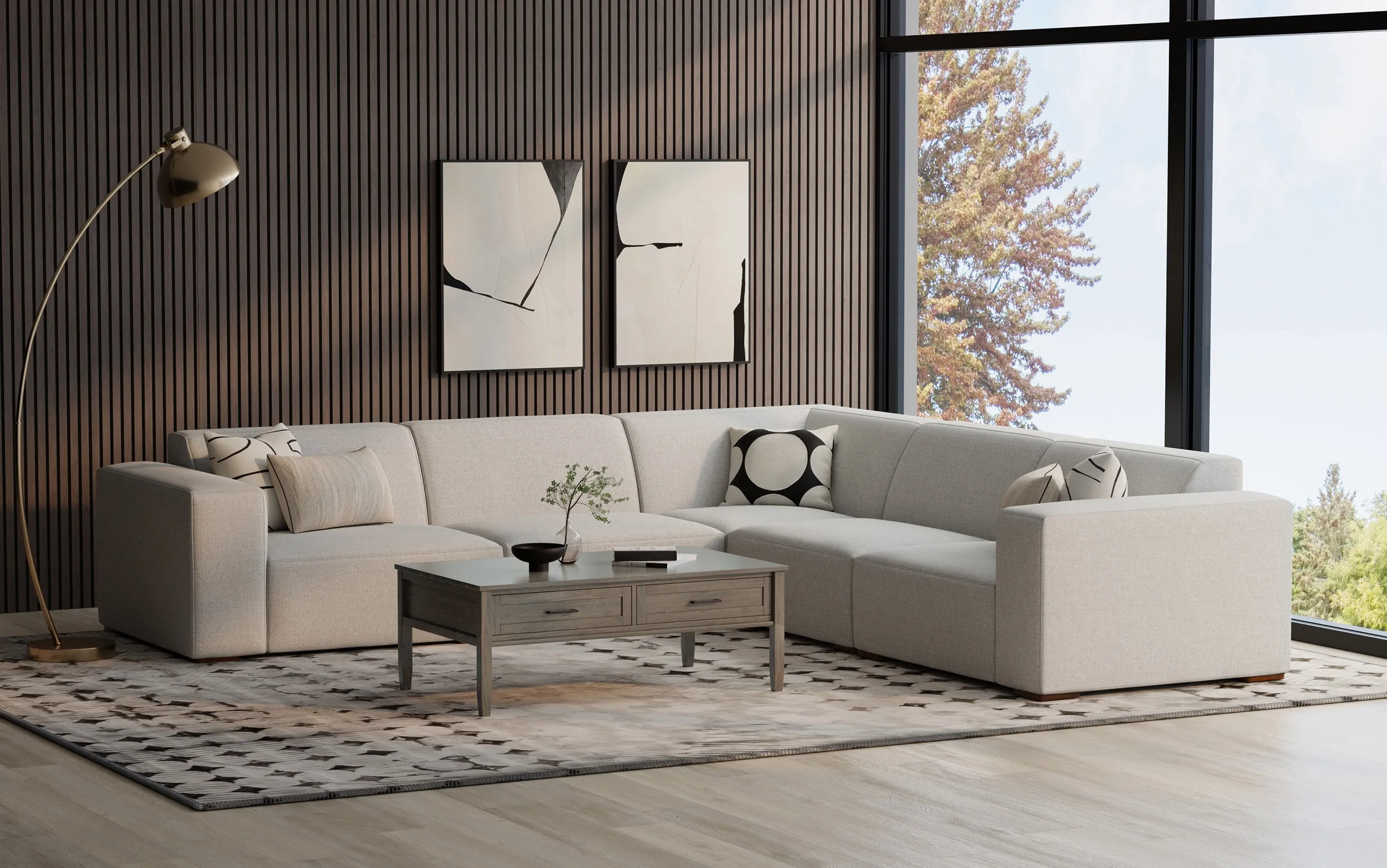 Rex Corner Sectional in Performance Fabric
