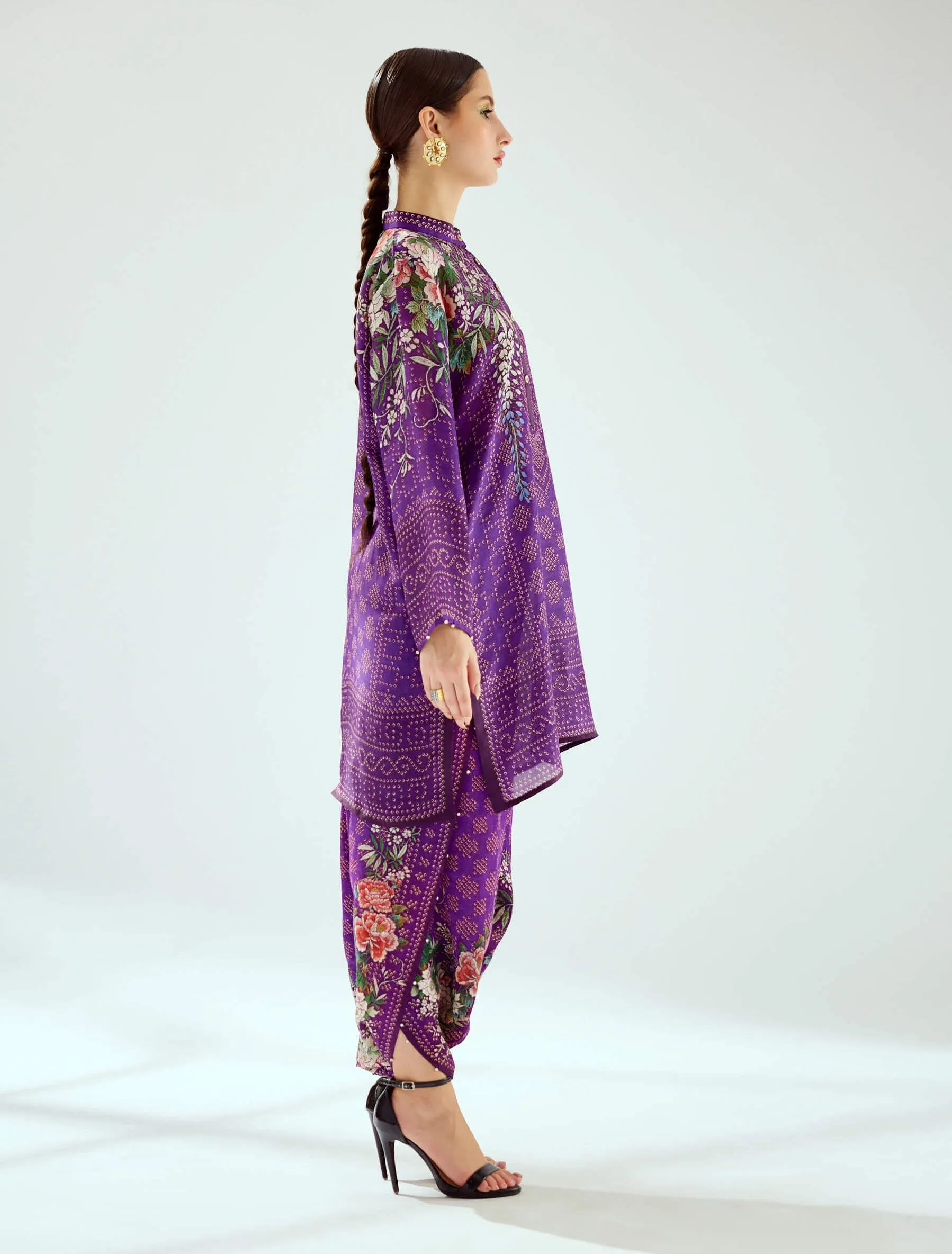 Reza purple printed tunic