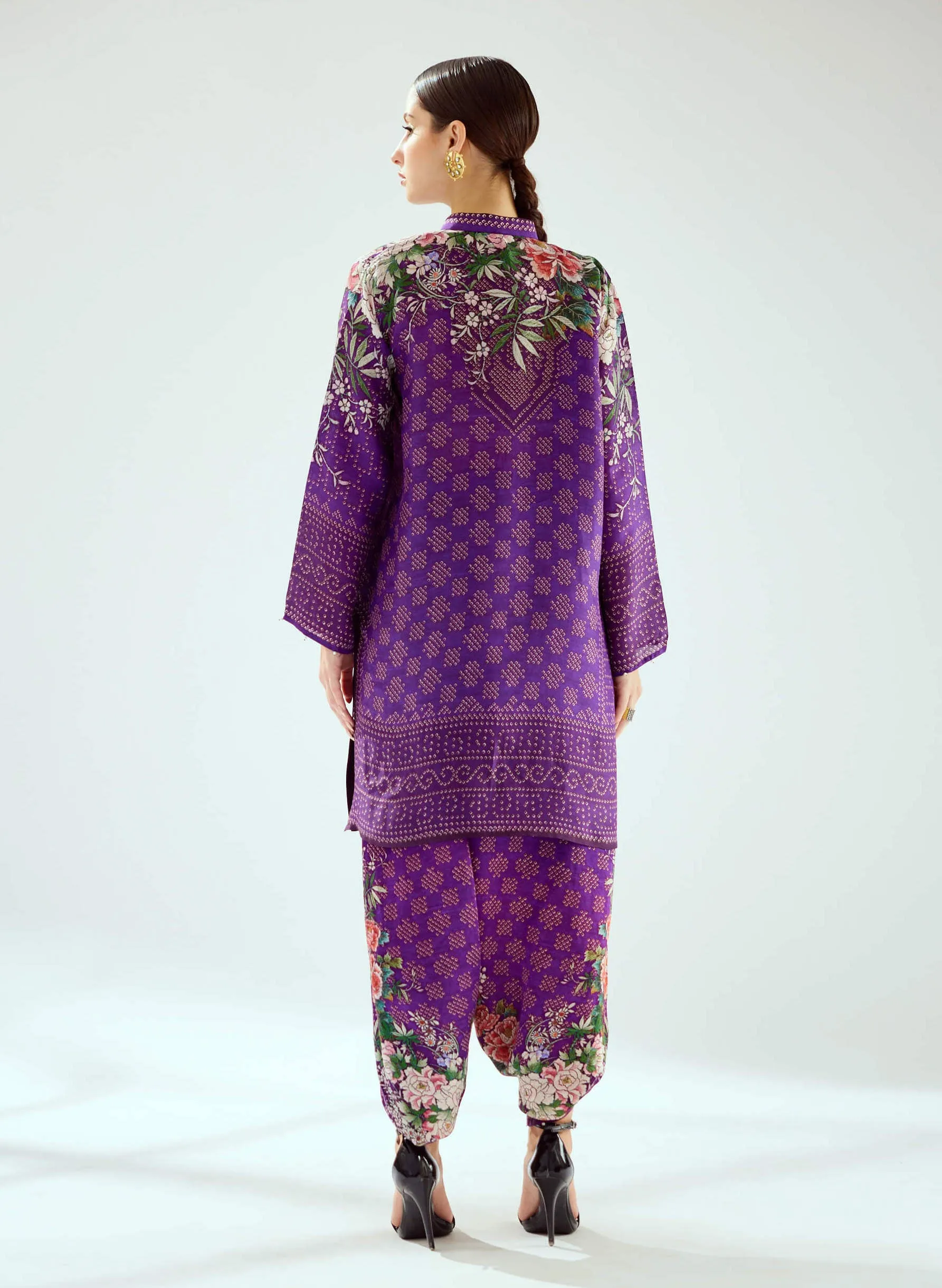 Reza purple printed tunic