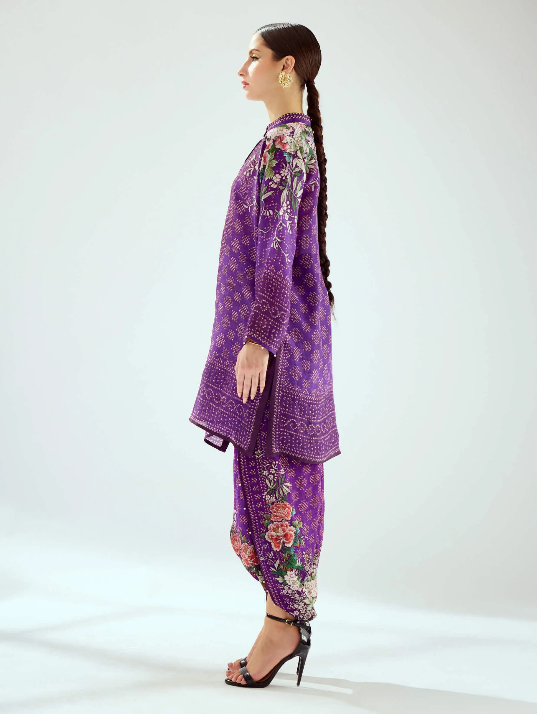 Reza purple printed tunic