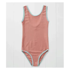 Ribbed Swimsuit with Contrast Binding