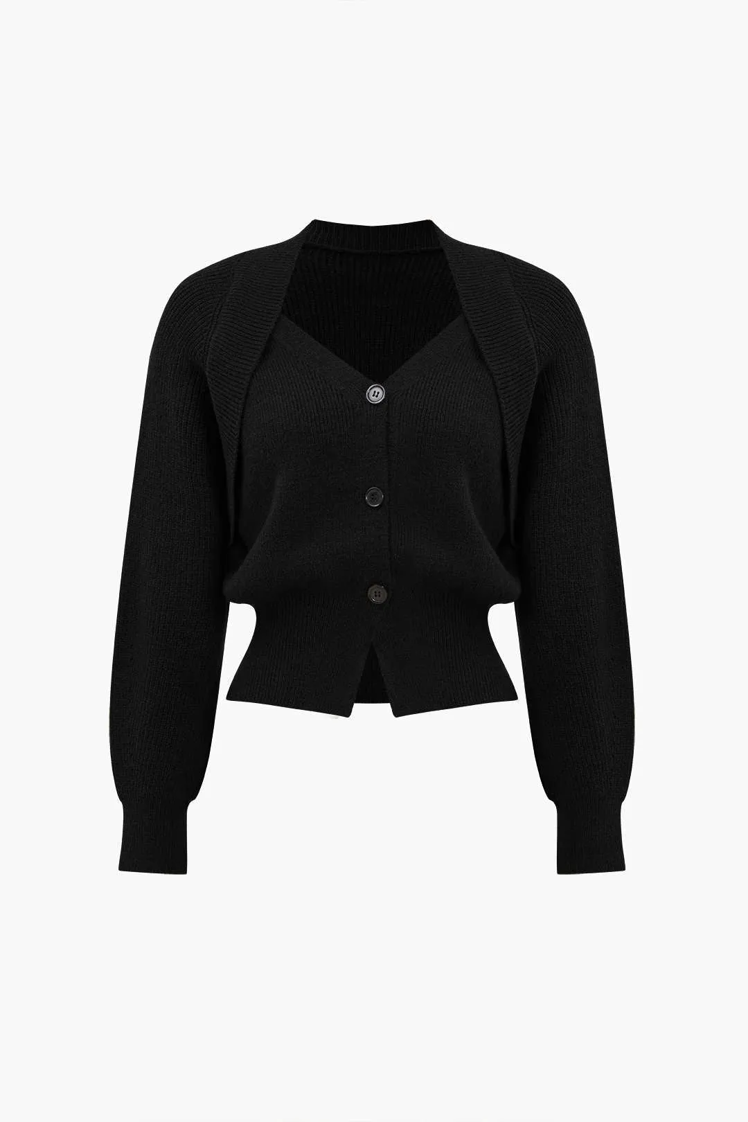 Rosa - Elegant V Neck Solid Knit Woman's Cardigan