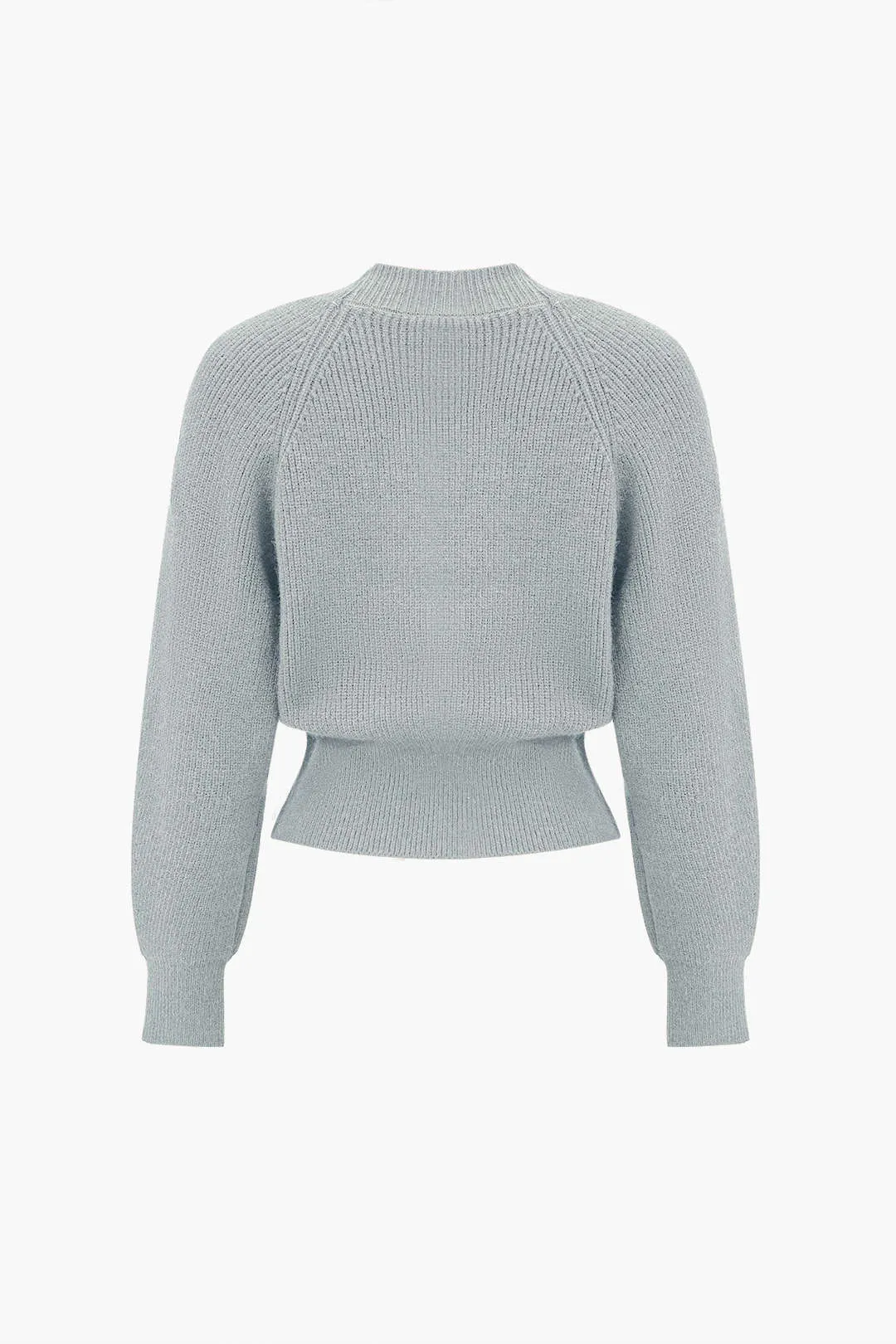 Rosa - Elegant V Neck Solid Knit Woman's Cardigan