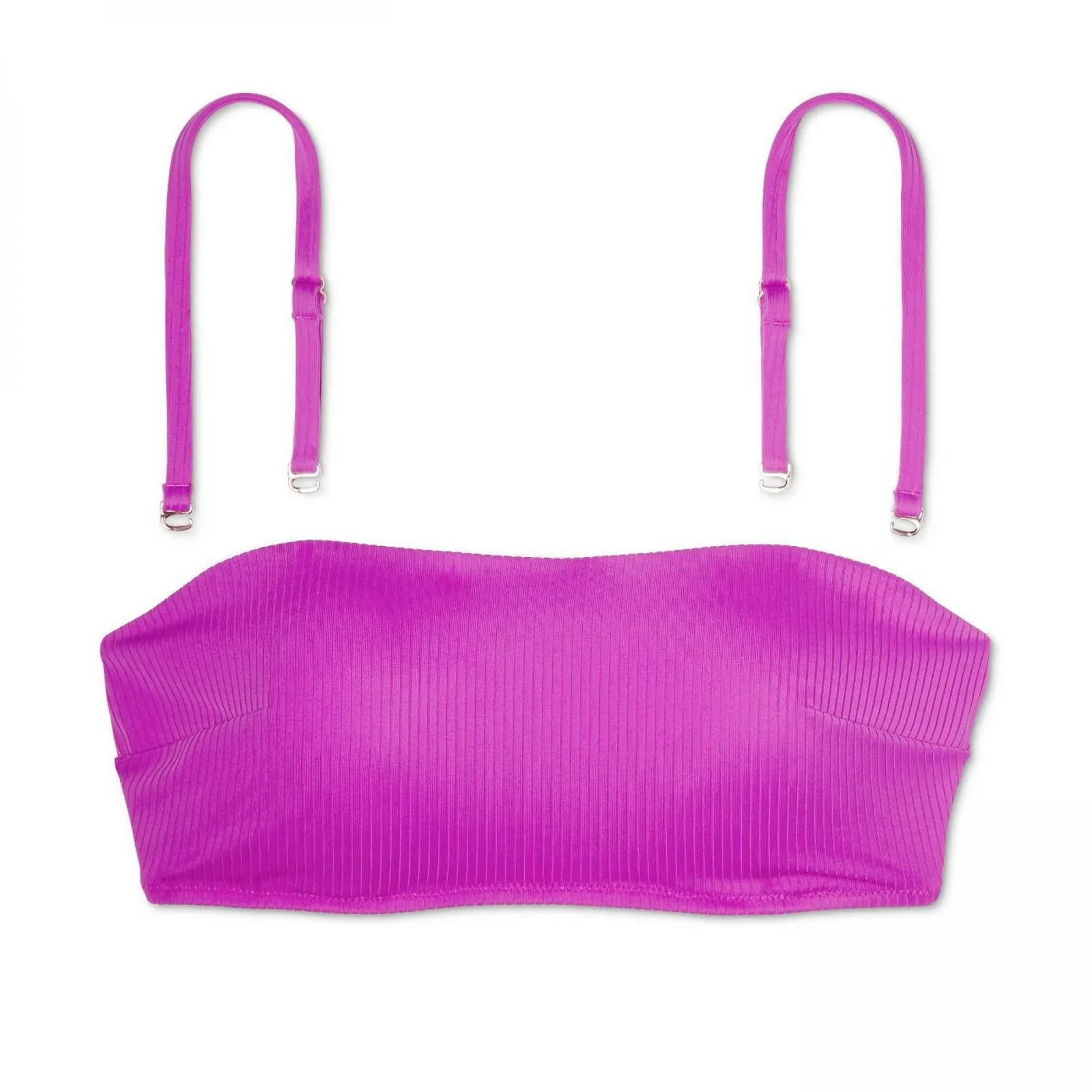 Shade & Shore Women's Ribbed Bandeau Bikini Top