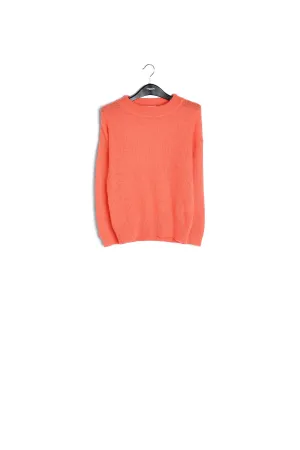 Soft mohair ruffled sweater in light orange