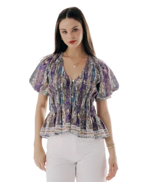 Stevie Mara Striped Floral Top