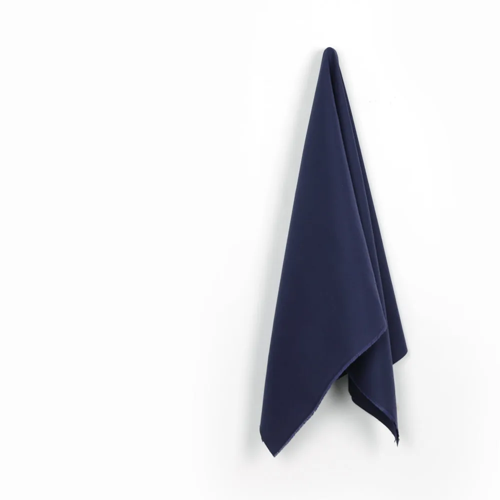 Stretch Silk / Cotton Oxford - Marine (remnant)