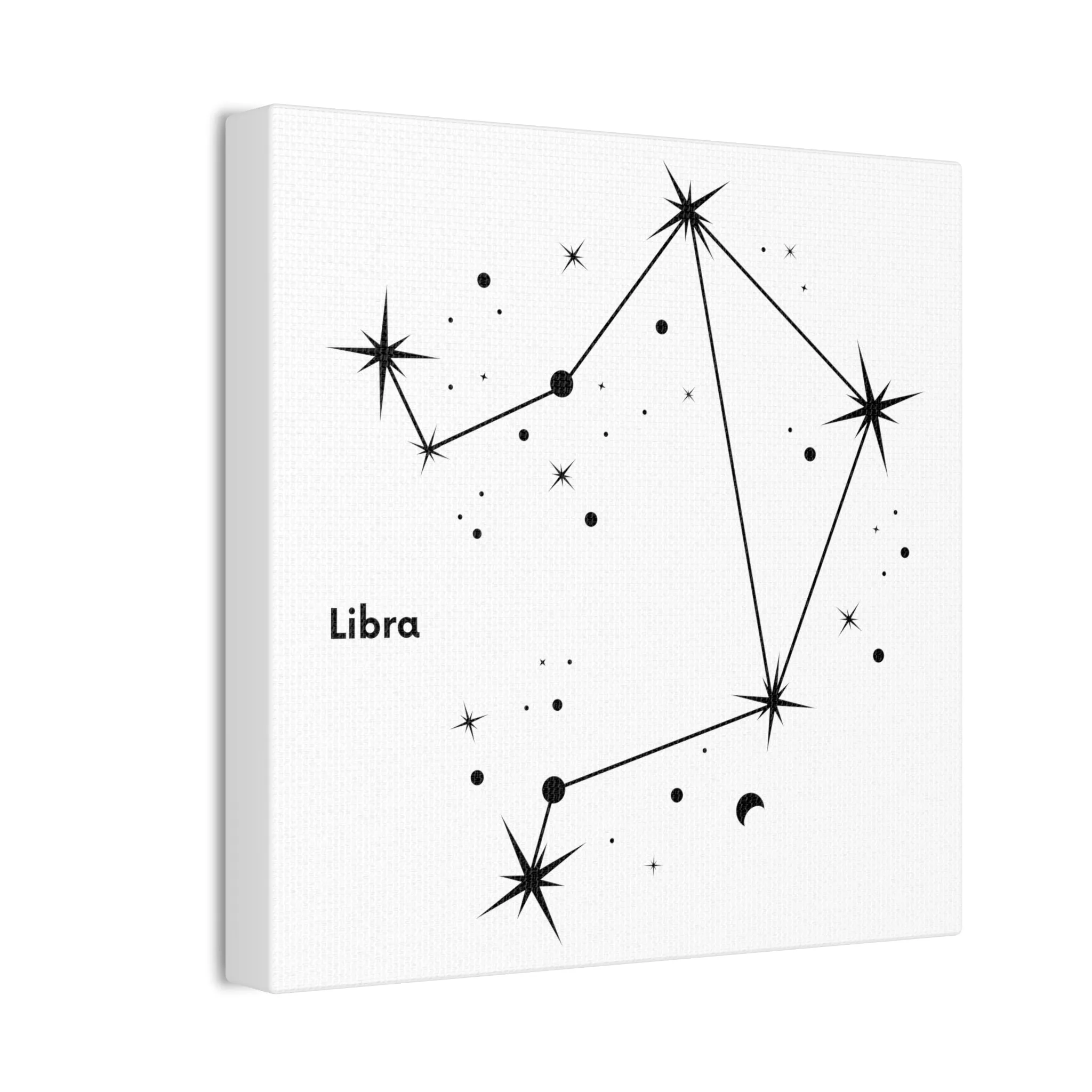 Stunning Black and White Libra Sign Wall Hanging - Square Canvas Art Perfect for Modern Home Decor