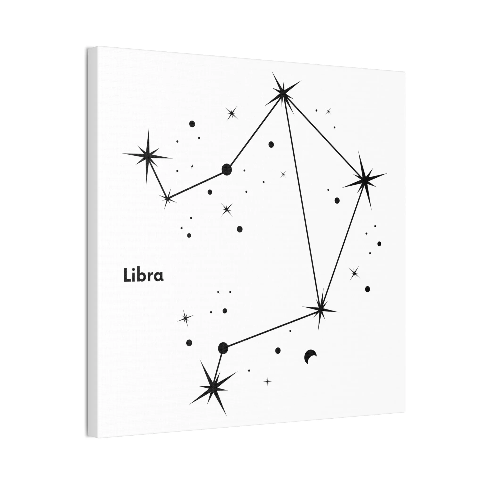 Stunning Black and White Libra Sign Wall Hanging - Square Canvas Art Perfect for Modern Home Decor