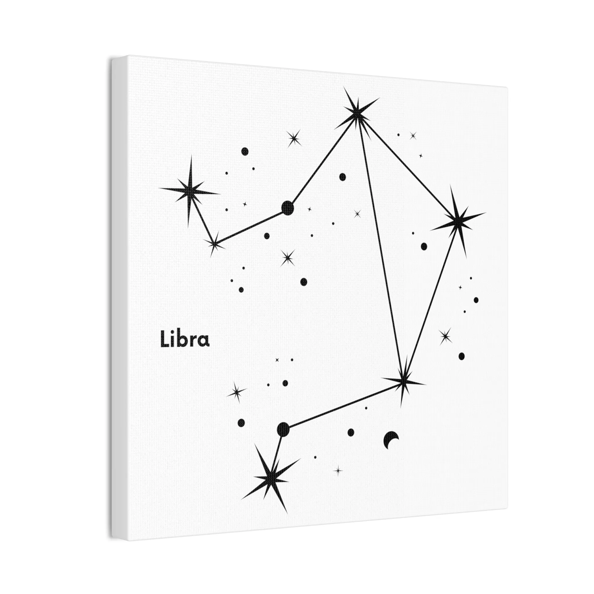 Stunning Black and White Libra Sign Wall Hanging - Square Canvas Art Perfect for Modern Home Decor