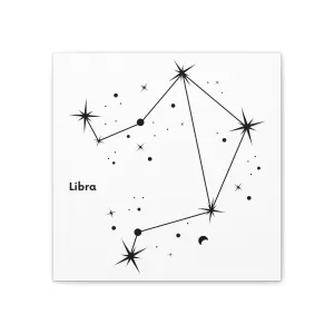 Stunning Black and White Libra Sign Wall Hanging - Square Canvas Art Perfect for Modern Home Decor