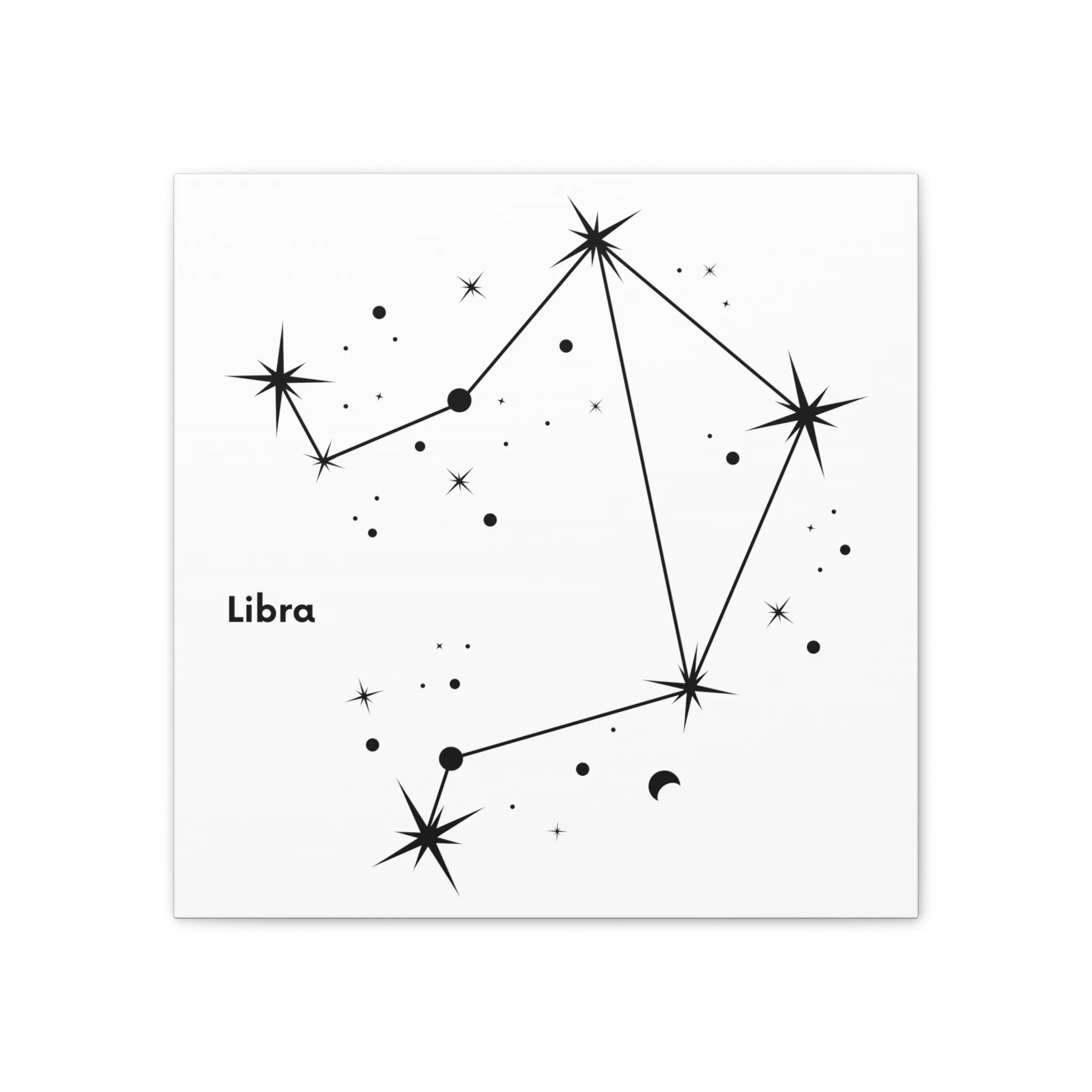 Stunning Black and White Libra Sign Wall Hanging - Square Canvas Art Perfect for Modern Home Decor