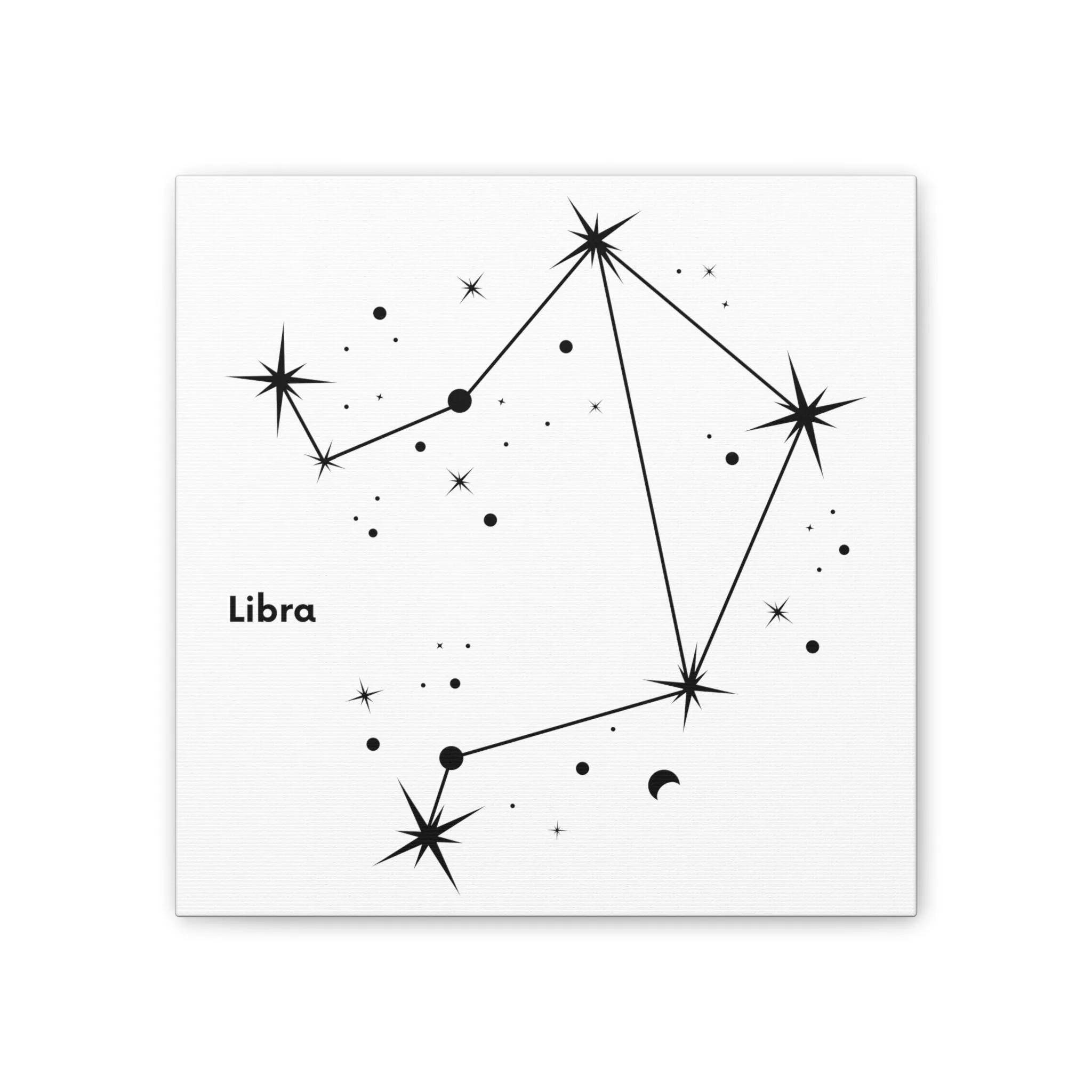 Stunning Black and White Libra Sign Wall Hanging - Square Canvas Art Perfect for Modern Home Decor
