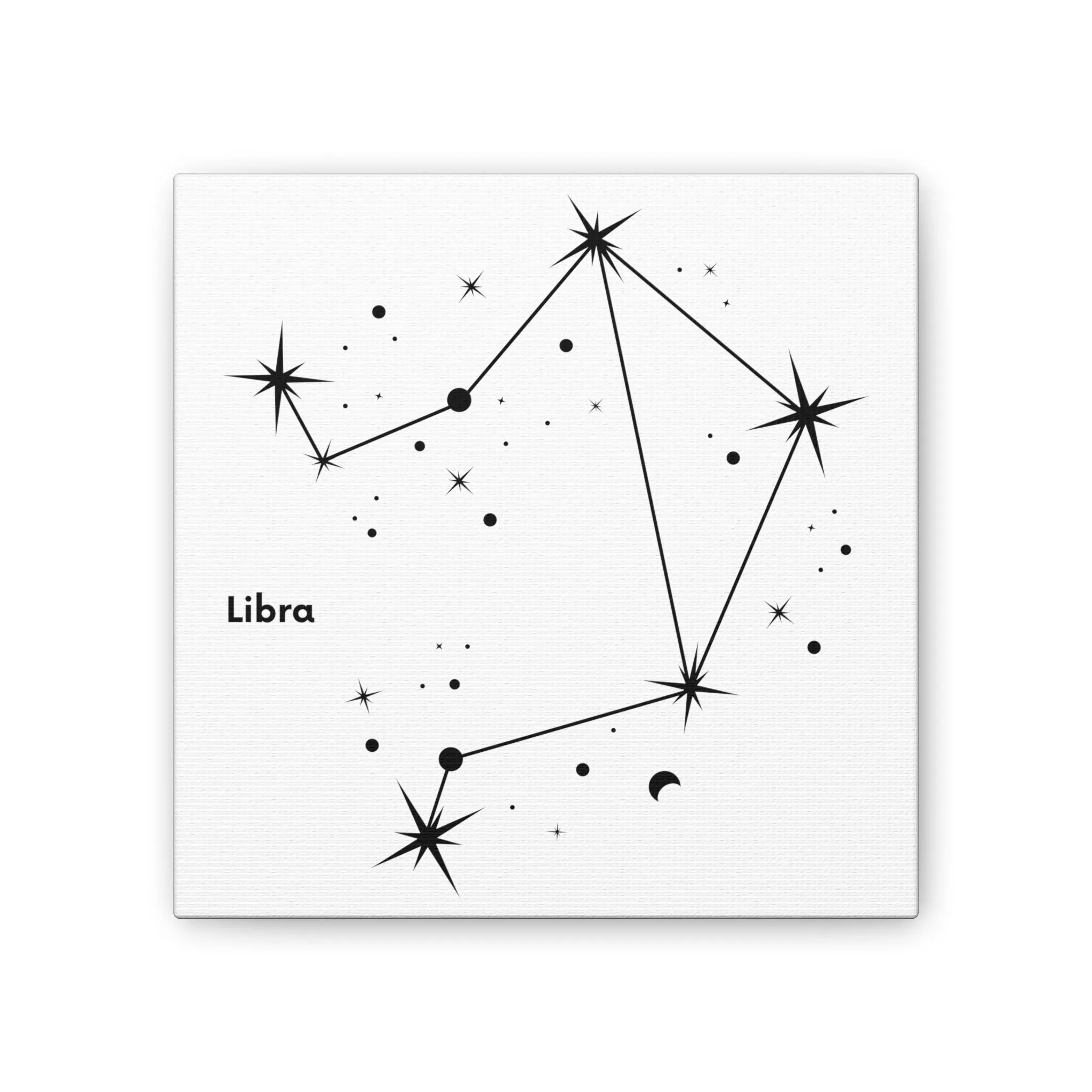Stunning Black and White Libra Sign Wall Hanging - Square Canvas Art Perfect for Modern Home Decor
