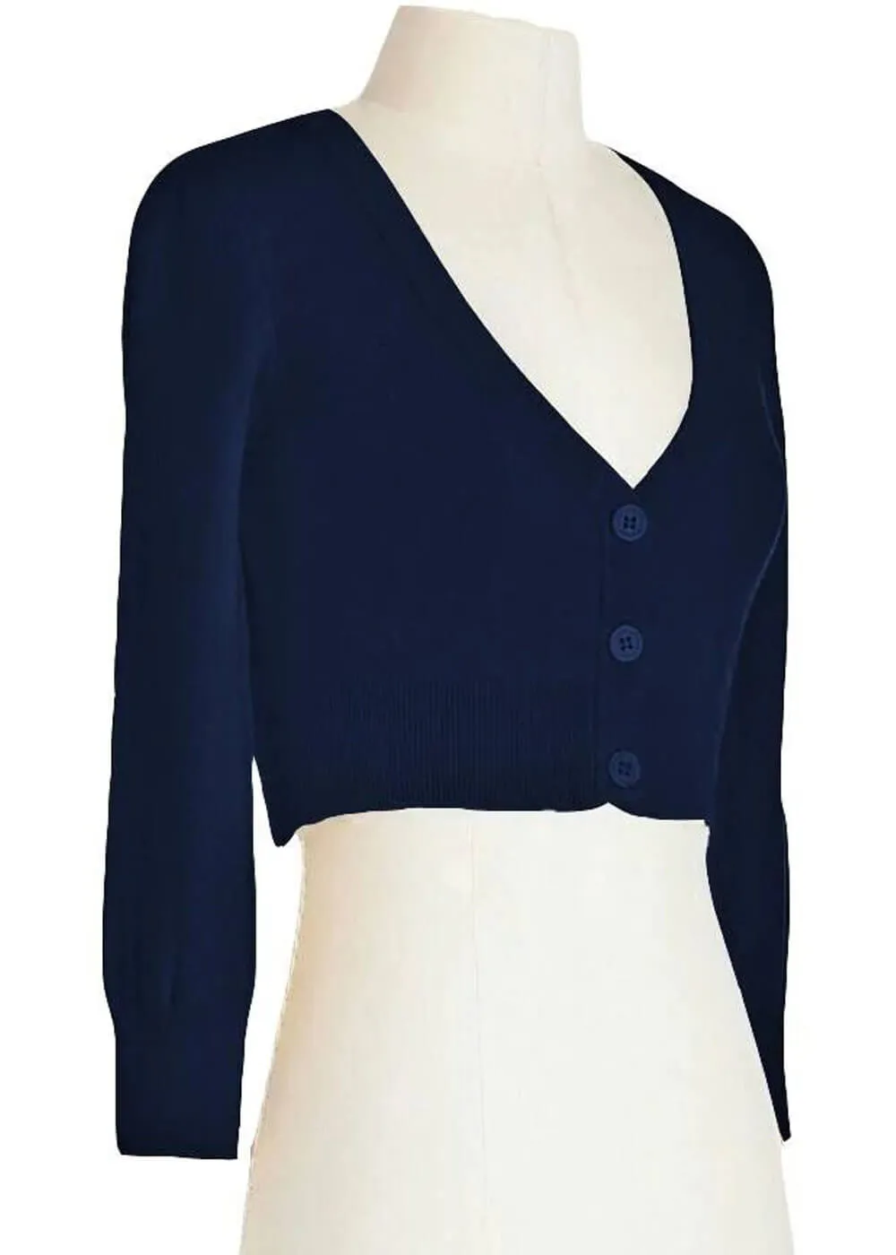 Succubus Clothing Retro Short 50's Cardigan Navy