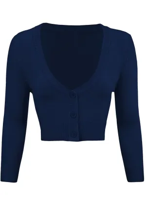 Succubus Clothing Retro Short 50's Cardigan Navy